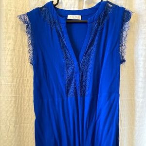 Women’s Sandro Royal  blue cocktail dress w lace